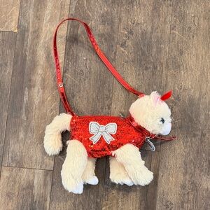 Red Sequin Cat Kids Bag